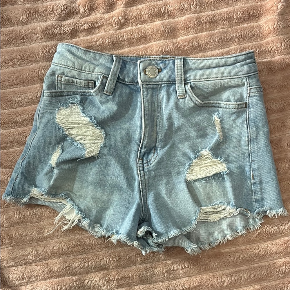 Distressed Denim Shorts